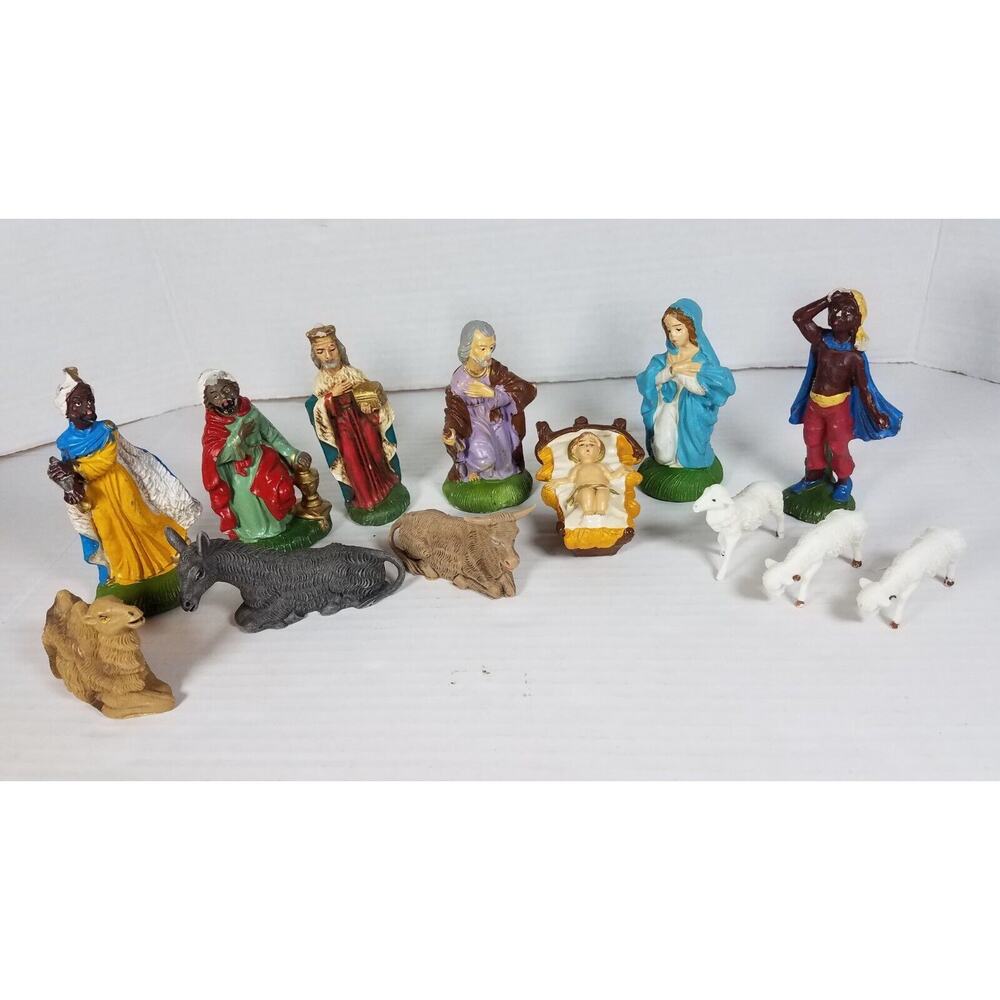 Vintage Nativity Set Piece Italy Italian Holy Family 13pc